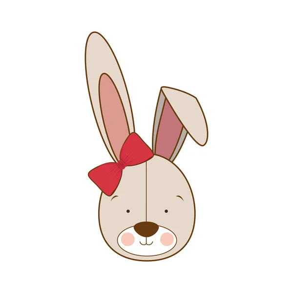 Hlava roztomilýho králíka na bílém pozadí — Stockový vektor