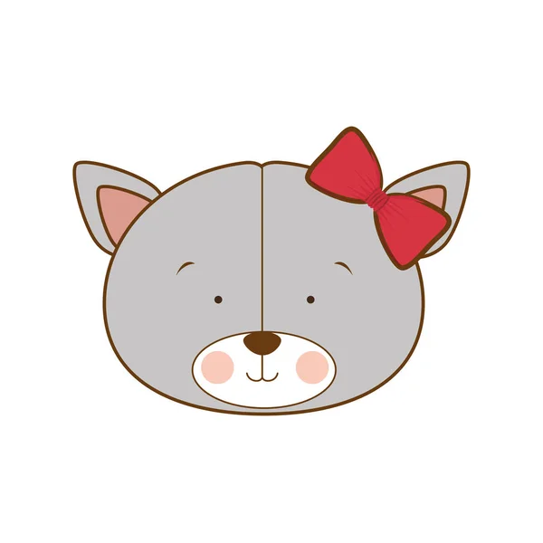 Cabeza de gato lindo sobre fondo blanco — Vector de stock