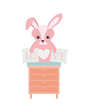 İzole oyuncak tavşan vektör tasarımı