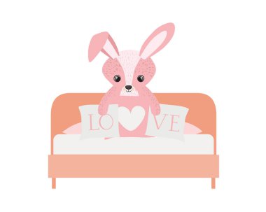 İzole oyuncak tavşan vektör tasarımı