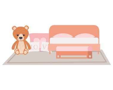 İzole edilmiş oyuncak ayı vektör tasarımı