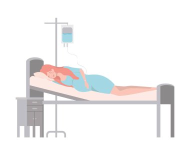 İzole hamile kadın tasarım vektör illüstrasyon