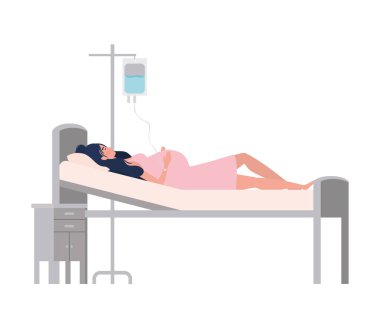 İzole hamile kadın tasarım vektör illüstrasyon