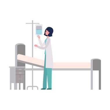 İzole kadın doktor tasarım vektör illüstrasyon