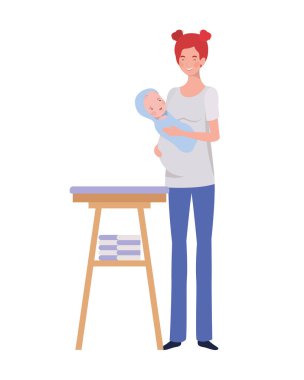 Bebek tasarımı ile izole anne