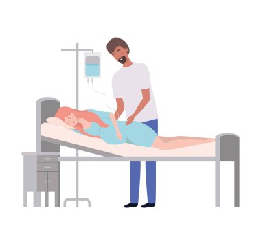 İzole hamile kadın ve erkek tasarımı