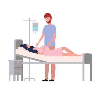 İzole hamile kadın ve erkek tasarımı