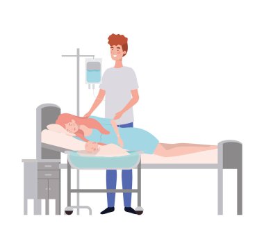 Bebek tasarımı ile izole anne ve baba