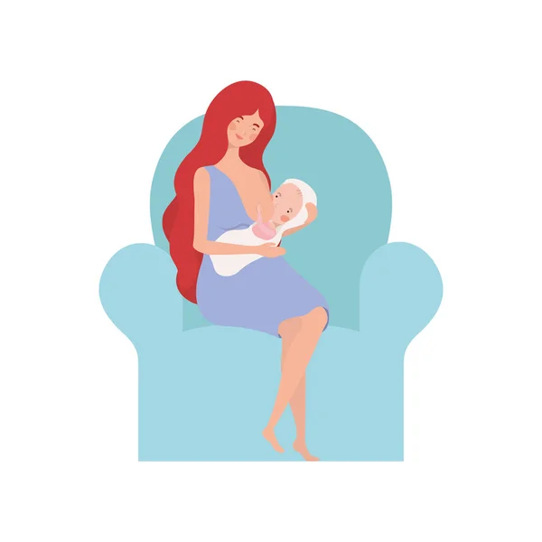 Изолированная мать с дизайном ребенка — стоковый вектор