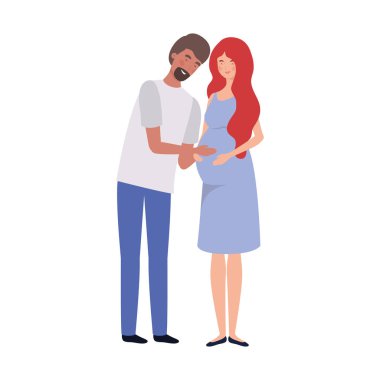 İzole hamile kadın ve erkek tasarımı