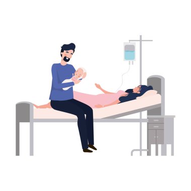 Bebek tasarımı ile izole anne ve baba