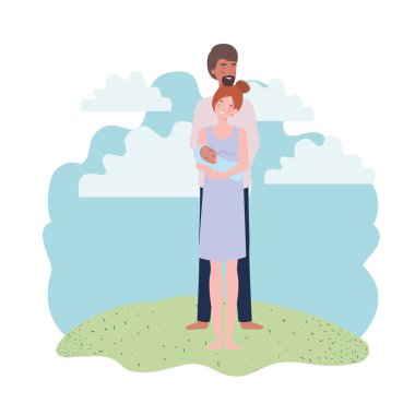 Bebek tasarımı ile izole anne ve baba