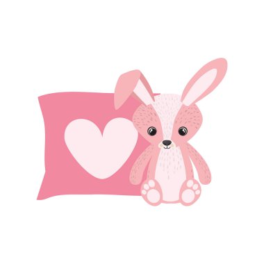 İzole oyuncak tavşan vektör tasarımı