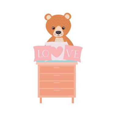 İzole edilmiş oyuncak ayı vektör tasarımı