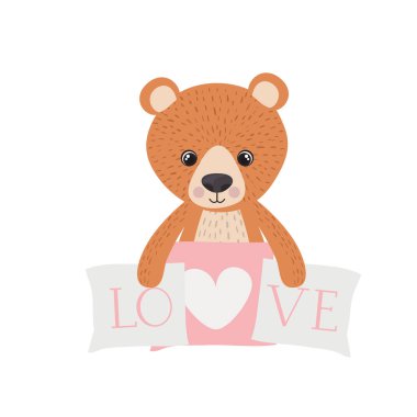 İzole edilmiş oyuncak ayı vektör tasarımı