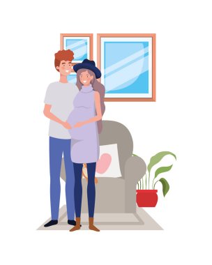 İzole hamile kadın ve erkek tasarımı