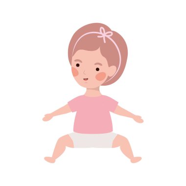 İzole bebek kız tasarım vektör illüstrasyon