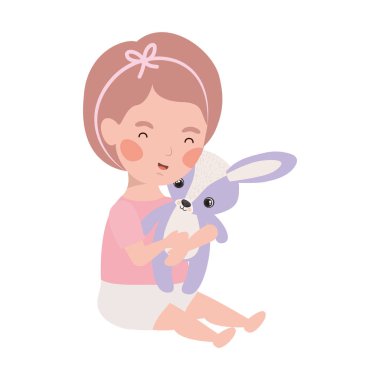 İzole bebek kız tasarım vektör illüstrasyon