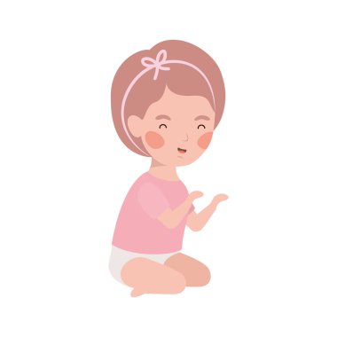 İzole bebek kız tasarım vektör illüstrasyon