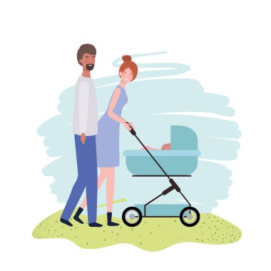 Bebek tasarımı ile izole anne ve baba