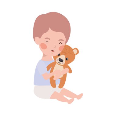 İzole erkek bebek tasarım vektör illüstrasyon