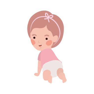 İzole bebek kız tasarım vektör illüstrasyon