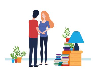 İzole hamile kadın ve erkek tasarımı