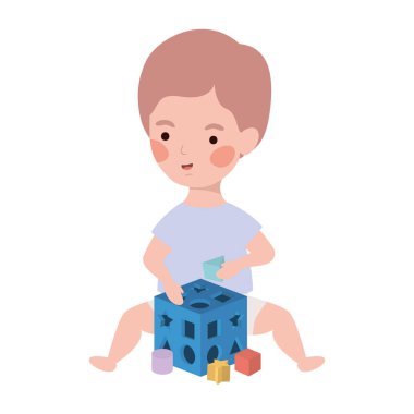 İzole erkek bebek tasarım vektör illüstrasyon