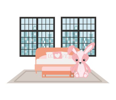 İzole oyuncak tavşan tasarım vektör illüstrasyon