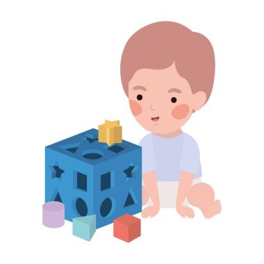 İzole erkek bebek tasarım vektör illüstrasyon