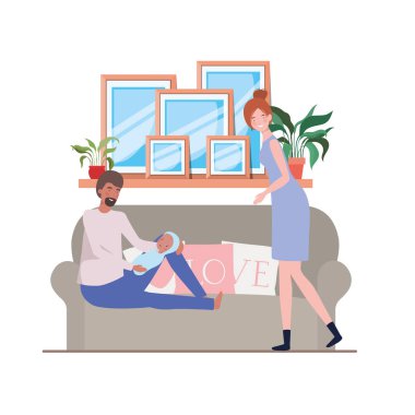 Bebek tasarımı ile izole anne ve baba