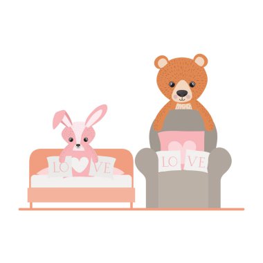 Oyuncak ayı ve tavşan tasarımı