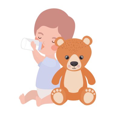 İzole erkek bebek tasarım vektör illüstrasyon