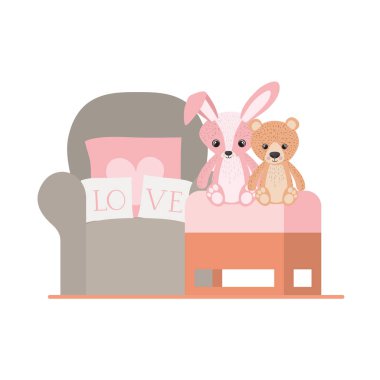 Oyuncak ayı ve tavşan tasarımı