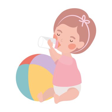 İzole bebek kız tasarım vektör illüstrasyon