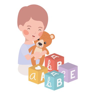 İzole erkek bebek tasarım vektör illüstrasyon