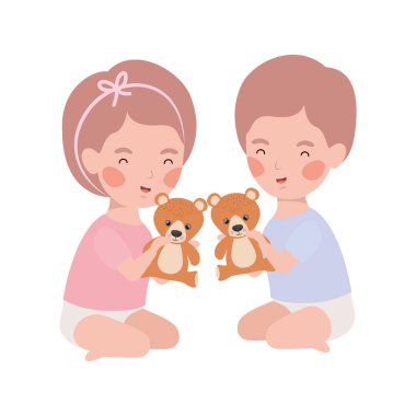 İzole erkek ve kız tasarımı