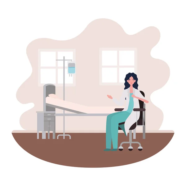 Isolated woman doctor design vector illustration — Stock Vector