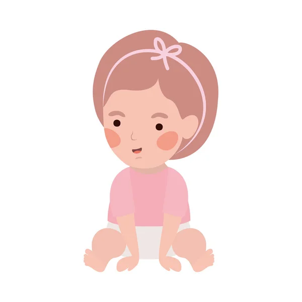 Geïsoleerde baby meisje ontwerp vector illustratie — Stockvector