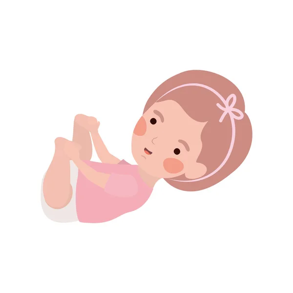 Ilustración vectorial aislado bebé niña diseño — Archivo Imágenes Vectoriales