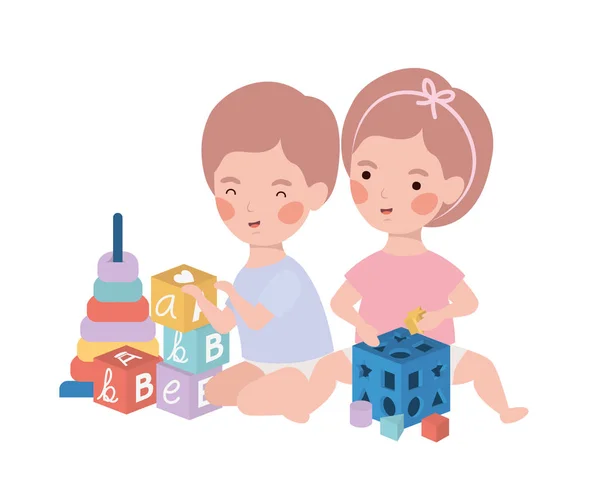 Isolerad baby pojke och flicka design — Stock vektor