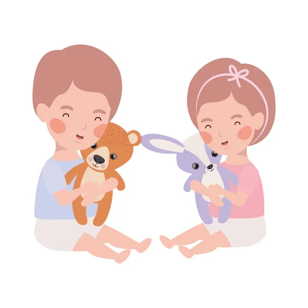 Diseño aislado de bebé y niña — Vector de stock