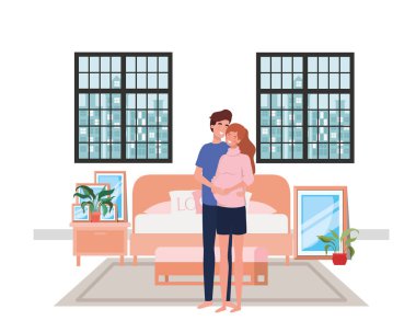 İzole hamile kadın ve erkek tasarımı