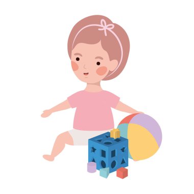 İzole bebek kız tasarım vektör illüstrasyon