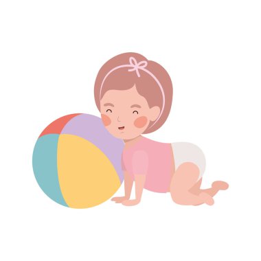 İzole bebek kız tasarım vektör illüstrasyon