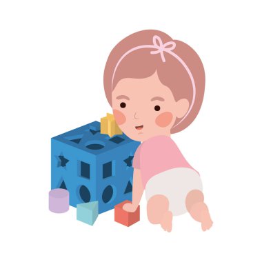 İzole bebek kız tasarım vektör illüstrasyon