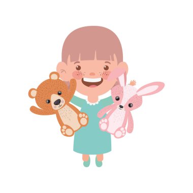 İzole kız karikatür tasarım vektör illüstrasyon