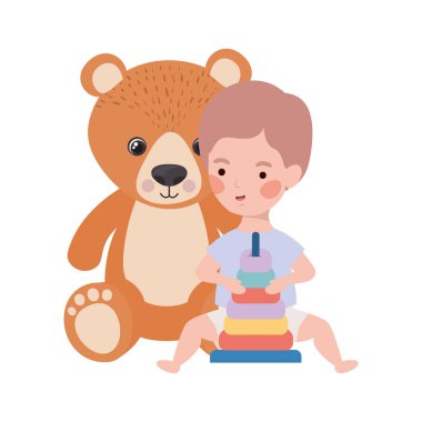 İzole erkek bebek tasarım vektör illüstrasyon