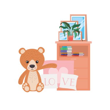 İzole edilmiş oyuncak ayı vektör tasarımı