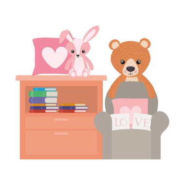 Oyuncak ayı ve tavşan tasarımı